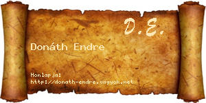 Donáth Endre névjegykártya