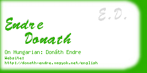 endre donath business card